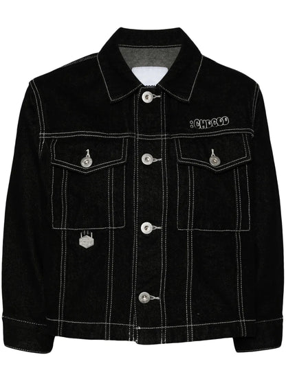 Logo-Embroidered Denim Jacket