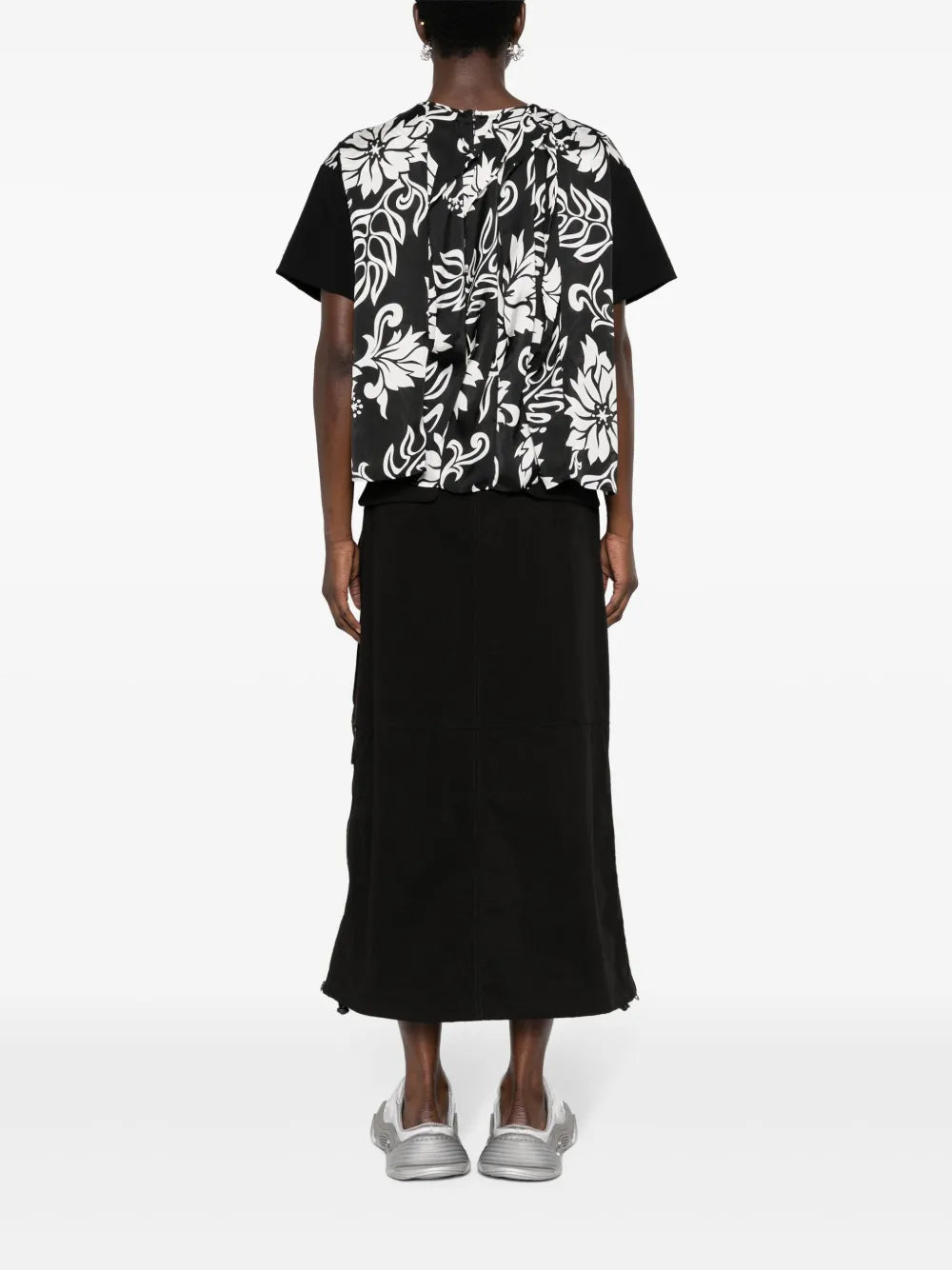 Floral-Print Panelled Blouse