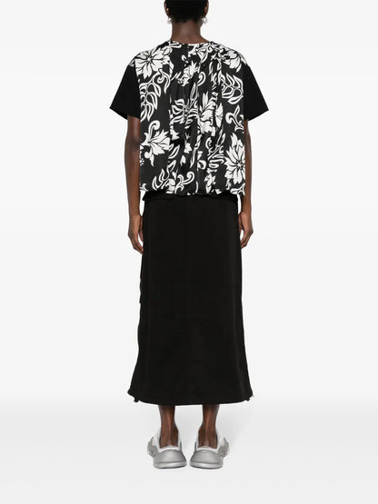 Floral-Print Panelled Blouse