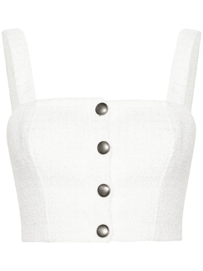 Checked Tweed Crop Top