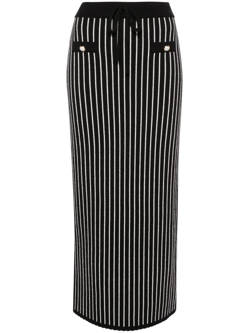 Pinstripe Knitted Midi Skirt