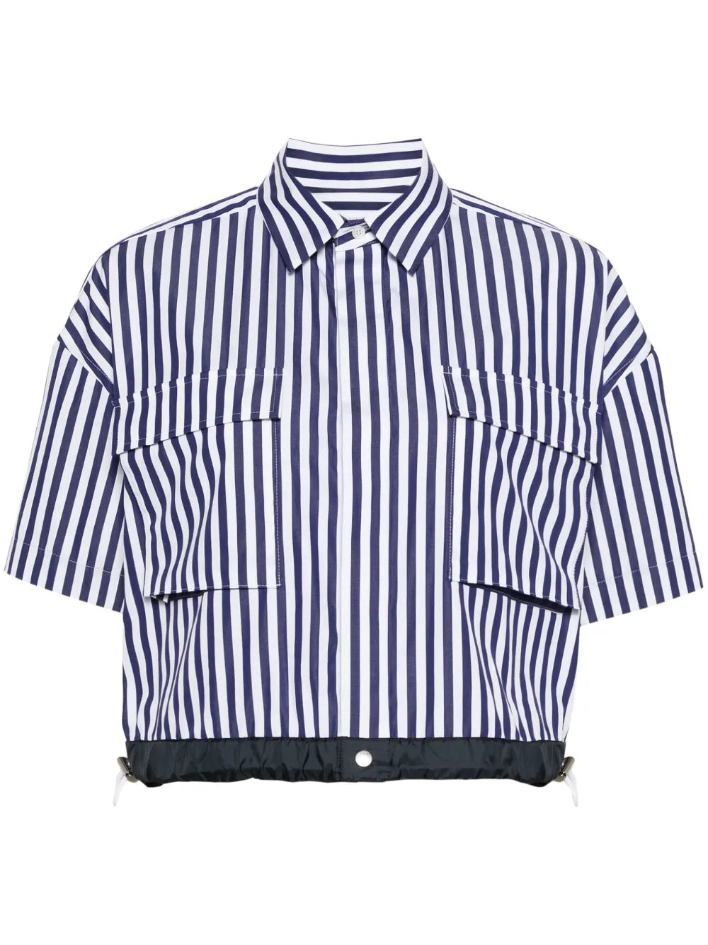 Striped Cotton Cropped Blouse