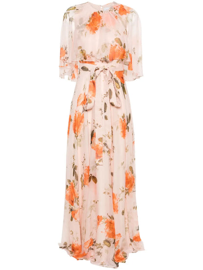 Floral-Print Silk Maxi Dress