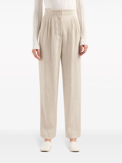 High-Waisted Straight-Leg Trousers
