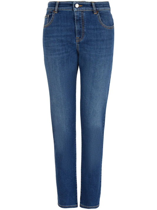 High-Rise Slim-Cut Jeans