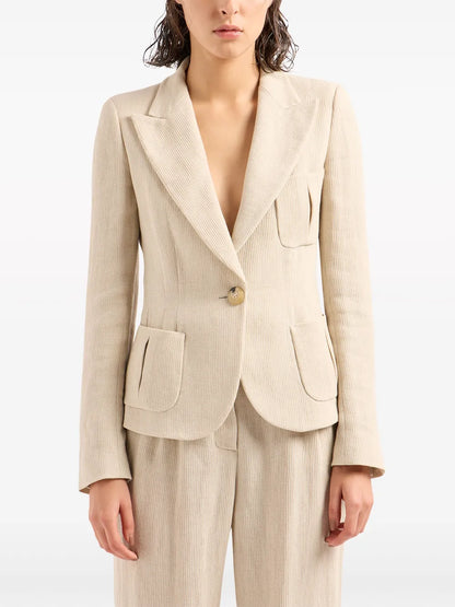 Linen-Blend Blazer
