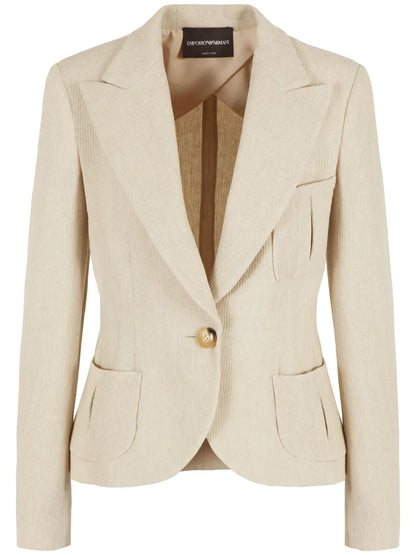Linen-Blend Blazer