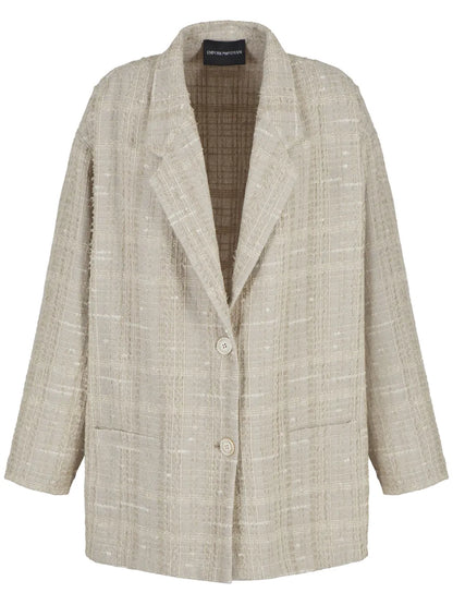 Single-Breasted Bouclé Blazer