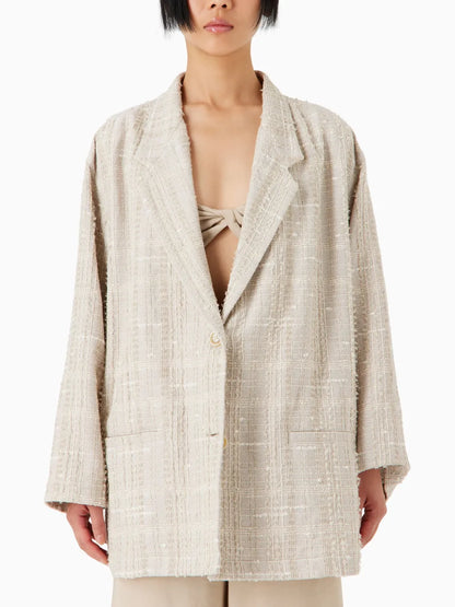 Single-Breasted Bouclé Blazer