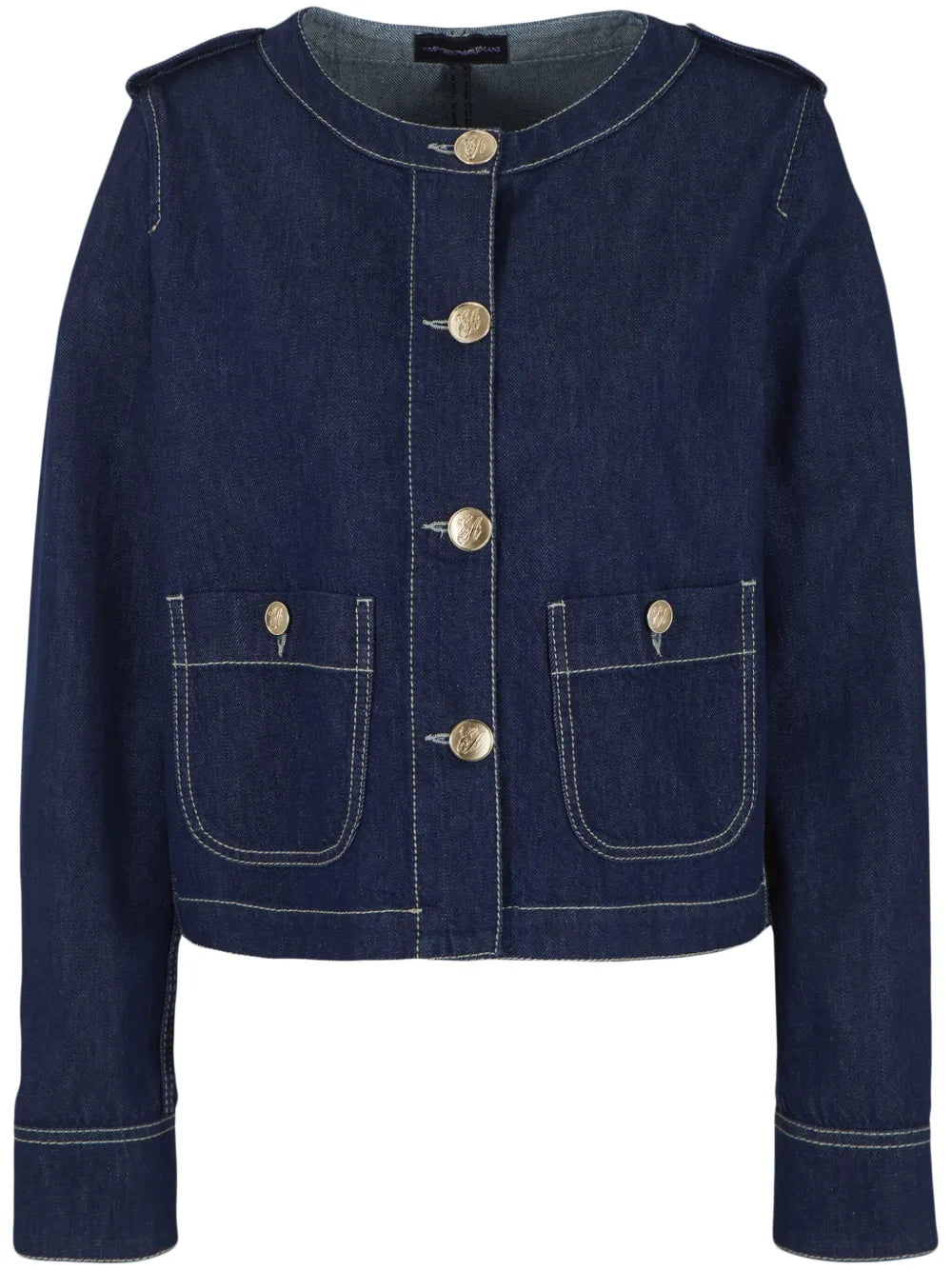 Round-Neck Denim Jacket