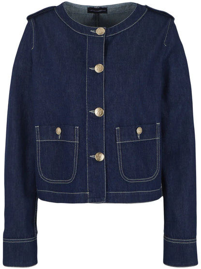 Round-Neck Denim Jacket