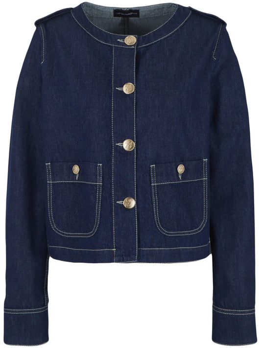 Round-Neck Denim Jacket