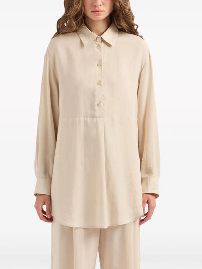 Button-Front Blouse