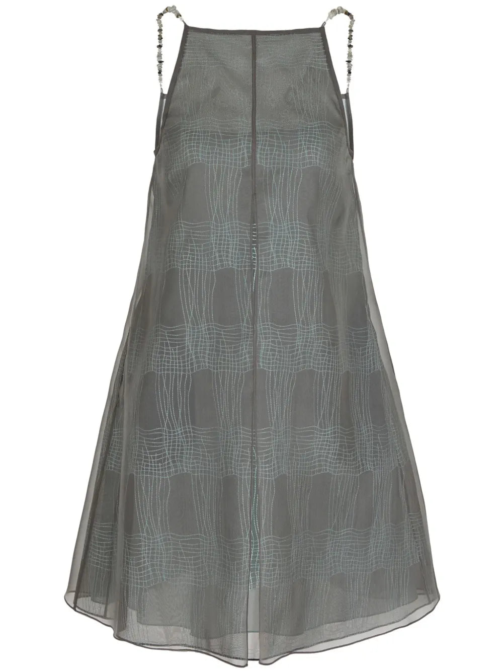 Striped Sheer-Overlay Minidress