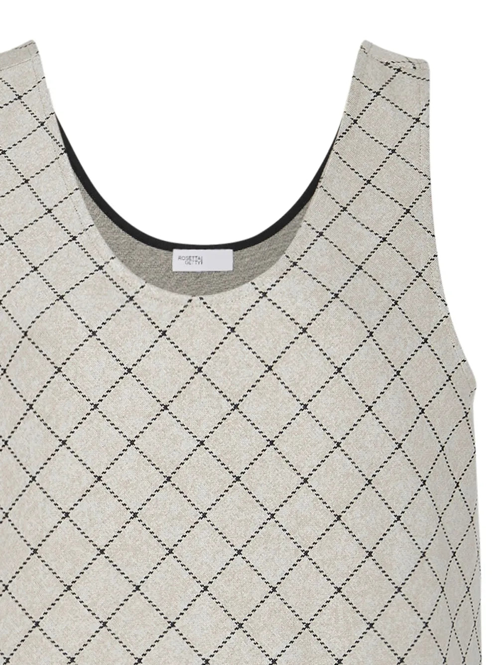 Windowpane-Print Vest Top