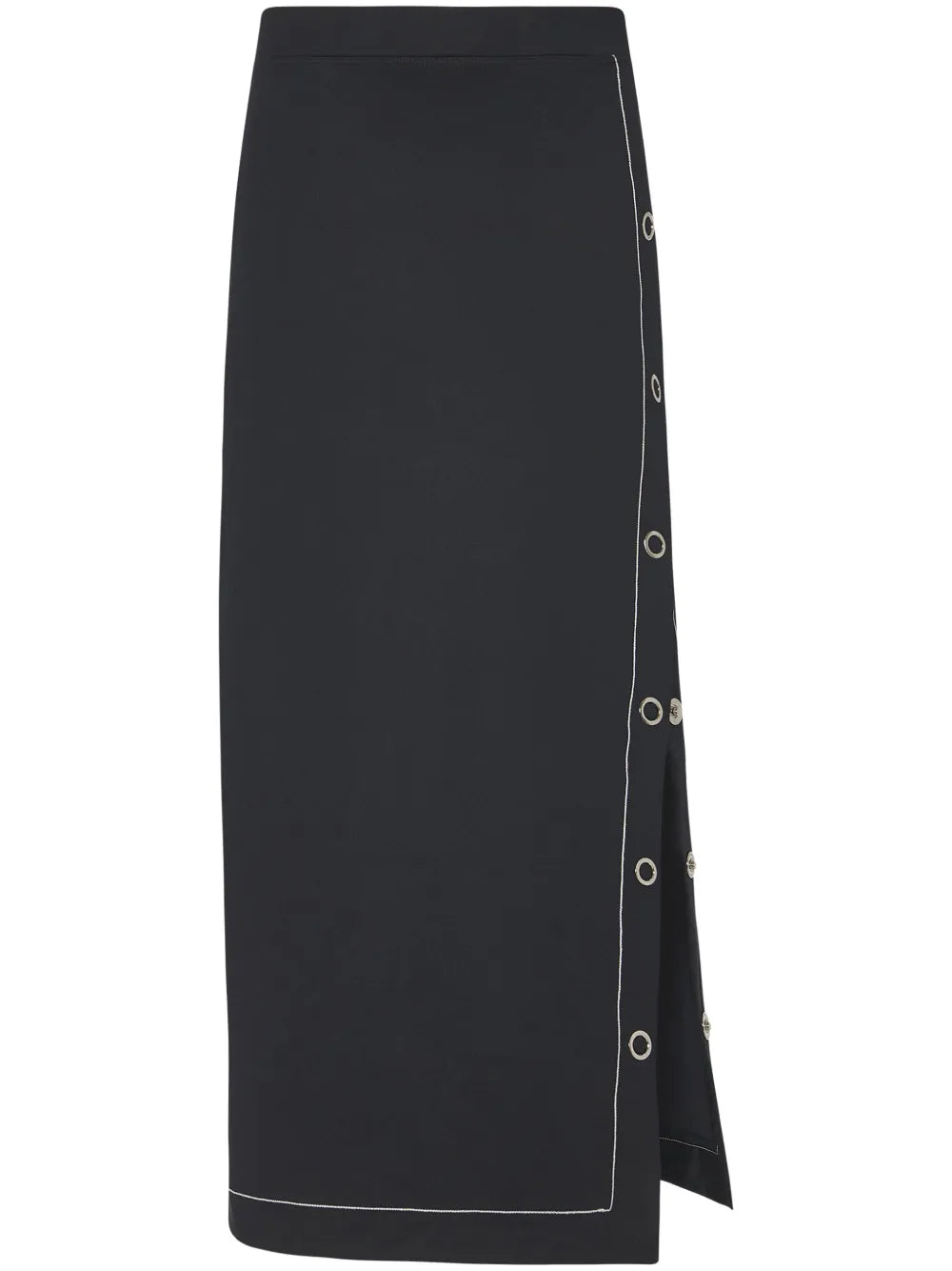 Press-Stud Midi Skirt