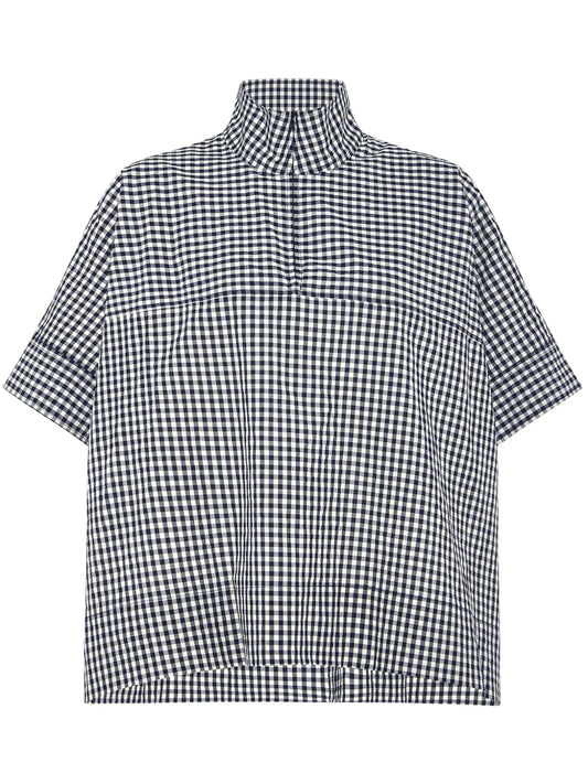 Gingham Quarter-Zip Shirt