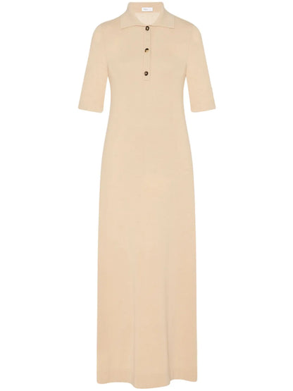 Wool-Cashmere Polo Midi Dress