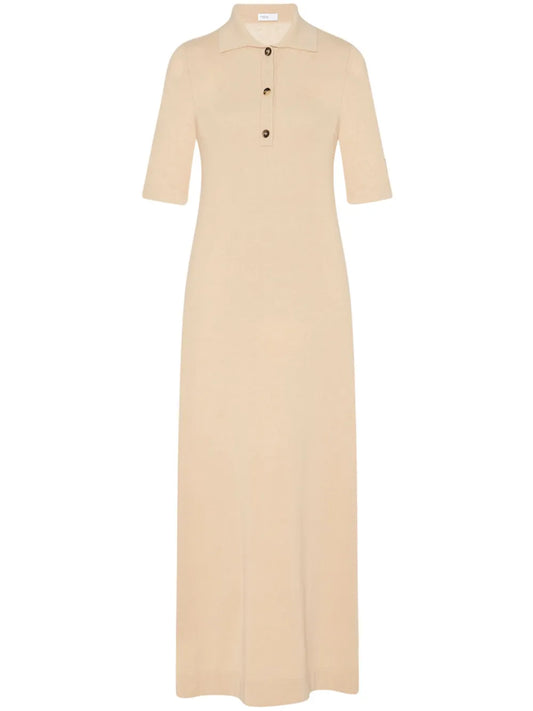 Wool-Cashmere Polo Midi Dress