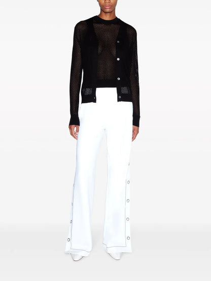 Press-Stud Wide-Leg Trousers