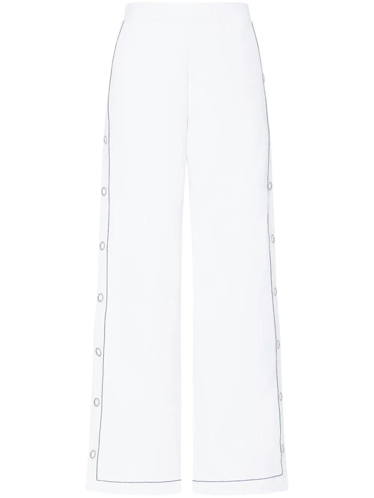 Press-Stud Wide-Leg Trousers