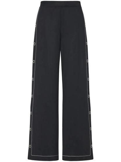 Press-Stud Wide-Leg Trousers