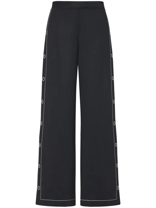 Press-Stud Wide-Leg Trousers