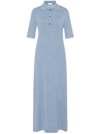Wool-Cashmere Polo Midi Dress