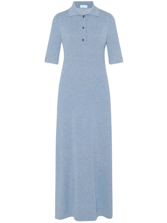 Wool-Cashmere Polo Midi Dress