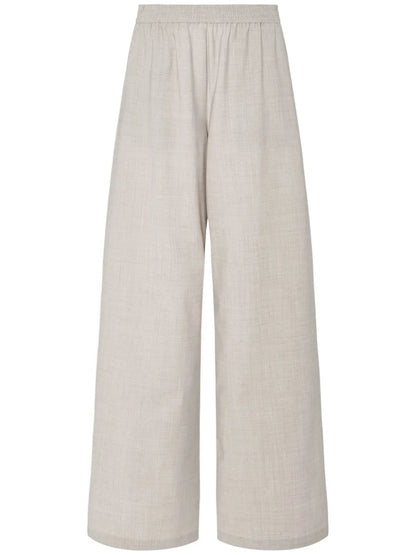 Wide-Leg Wool-Blend Trousers