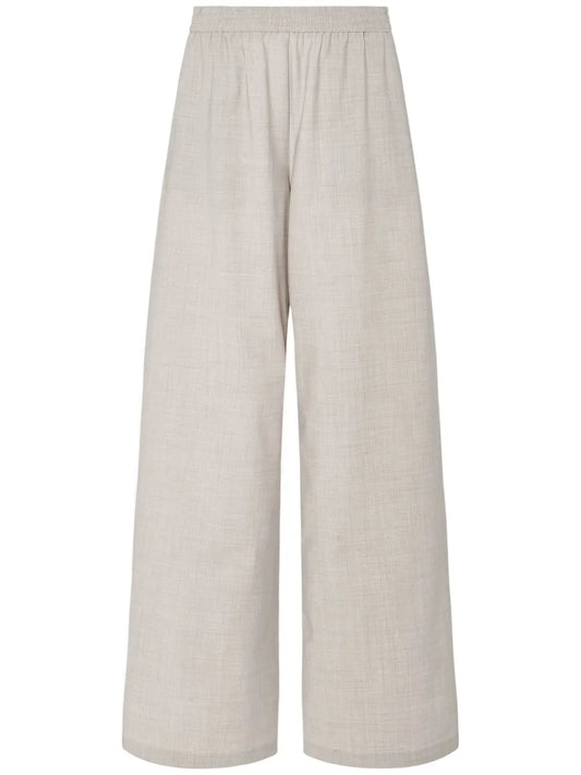 Wide-Leg Wool-Blend Trousers
