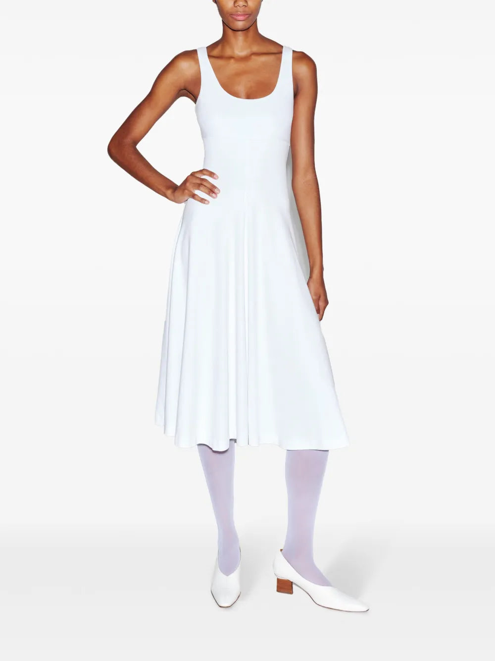 Scoop-Neck Flared Dress