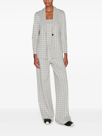 Grid-Pattern Strapless Top