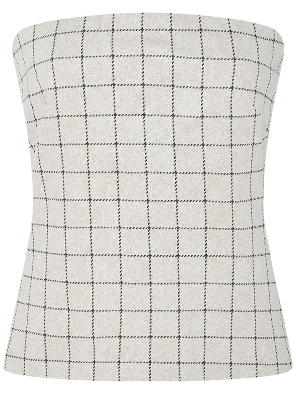 Grid-Pattern Strapless Top