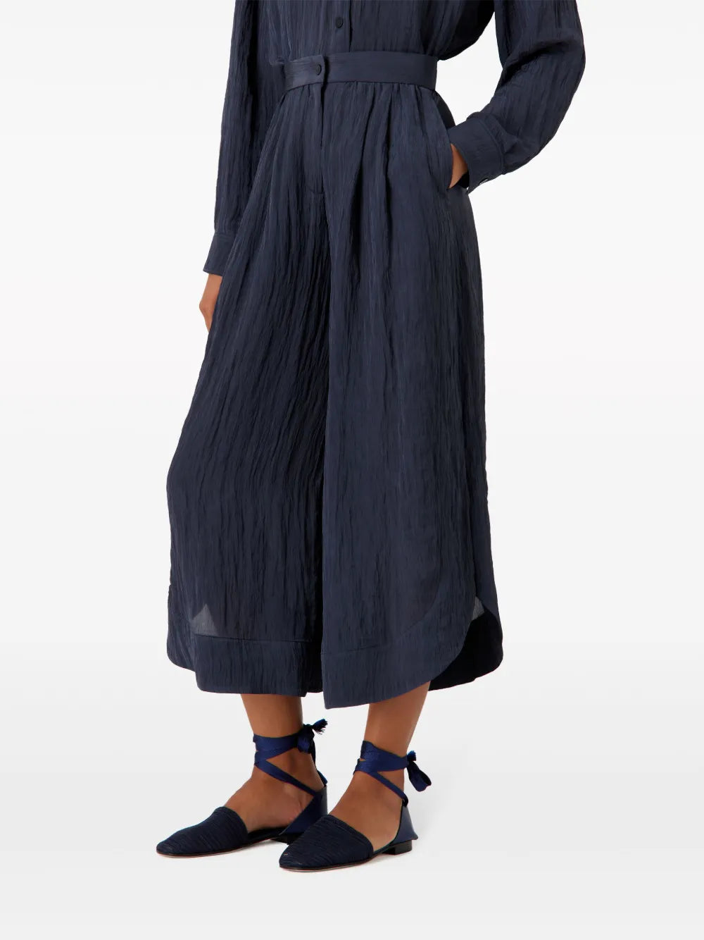 Wide-Leg Cropped Trousers