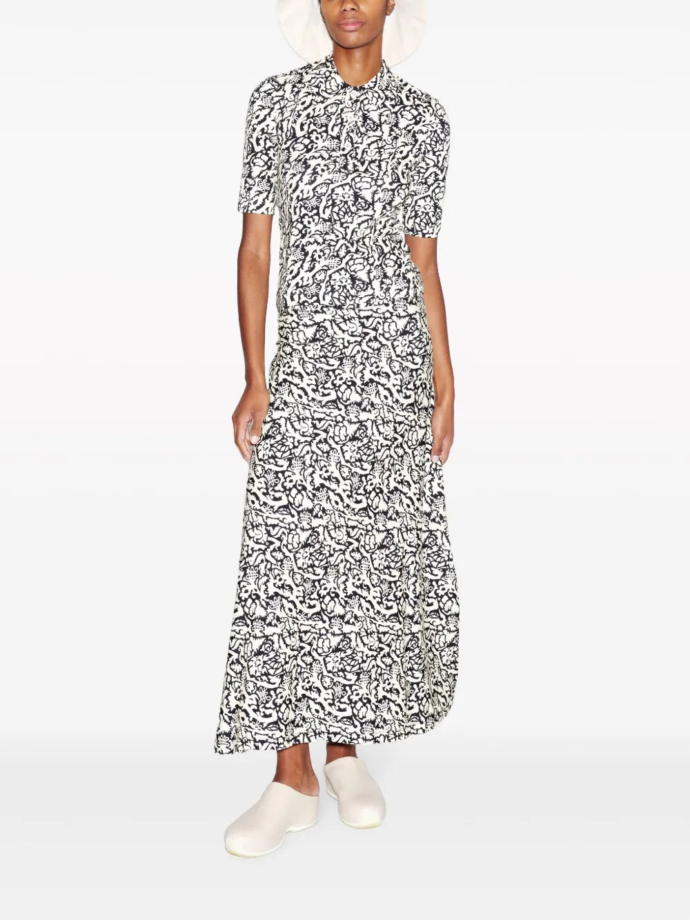 Abstract-Print Maxi Skirt