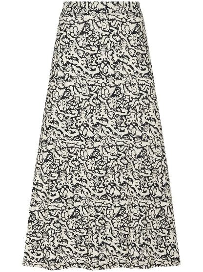 Abstract-Print Maxi Skirt