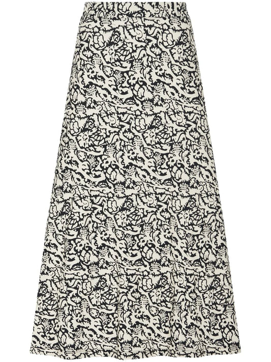 Abstract-Print Maxi Skirt