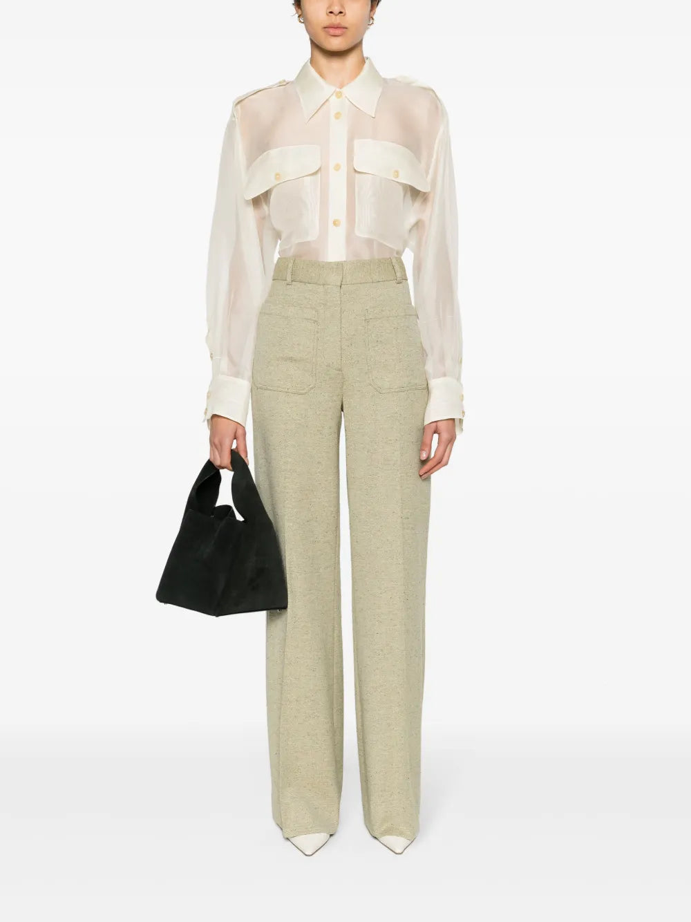 Alina Speckle-Knit Trousers
