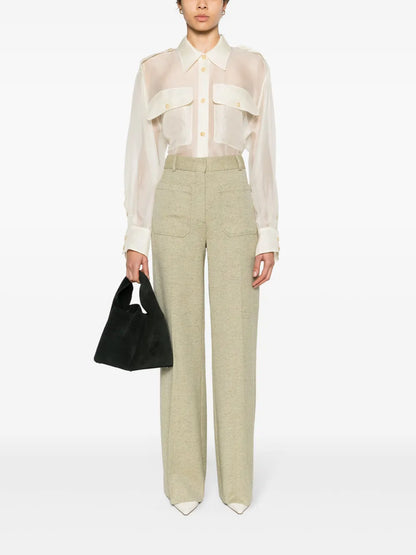 Alina Speckle-Knit Trousers