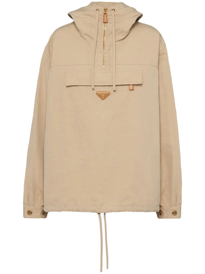 Triangle-Logo Cotton Windbreaker