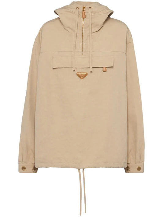 Triangle-Logo Cotton Windbreaker