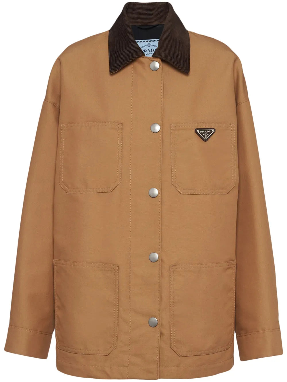 Triangle-Logo Canvas Blouson Jacket