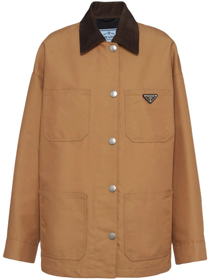 Triangle-Logo Canvas Blouson Jacket