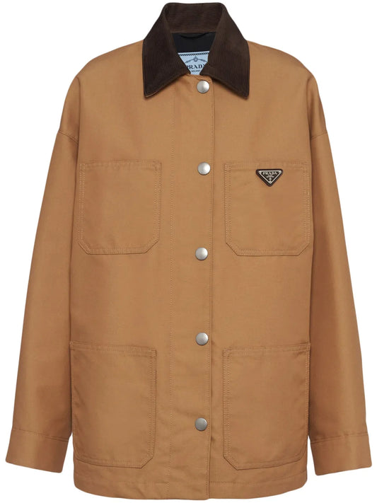 Triangle-Logo Canvas Blouson Jacket