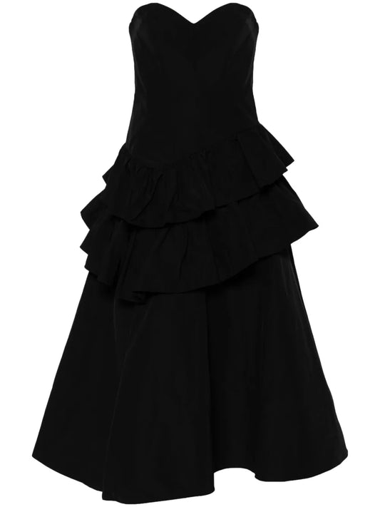 Taffeta Tiered Midi Dress