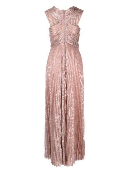 Pleated Lurex Maxi Dress