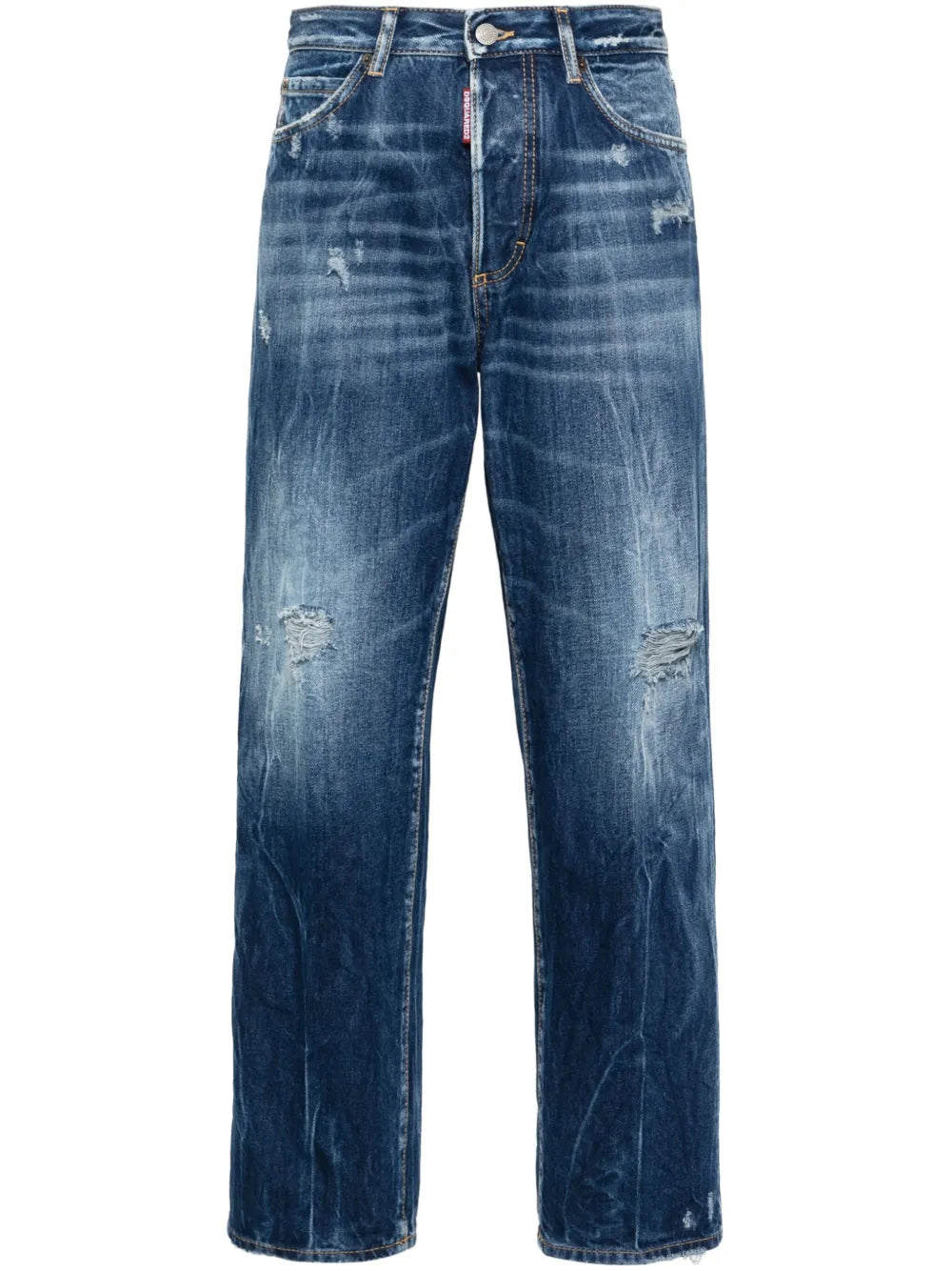 Mid-Rise Straight-Leg Jeans