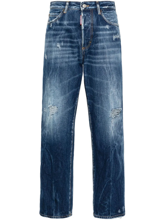 Mid-Rise Straight-Leg Jeans