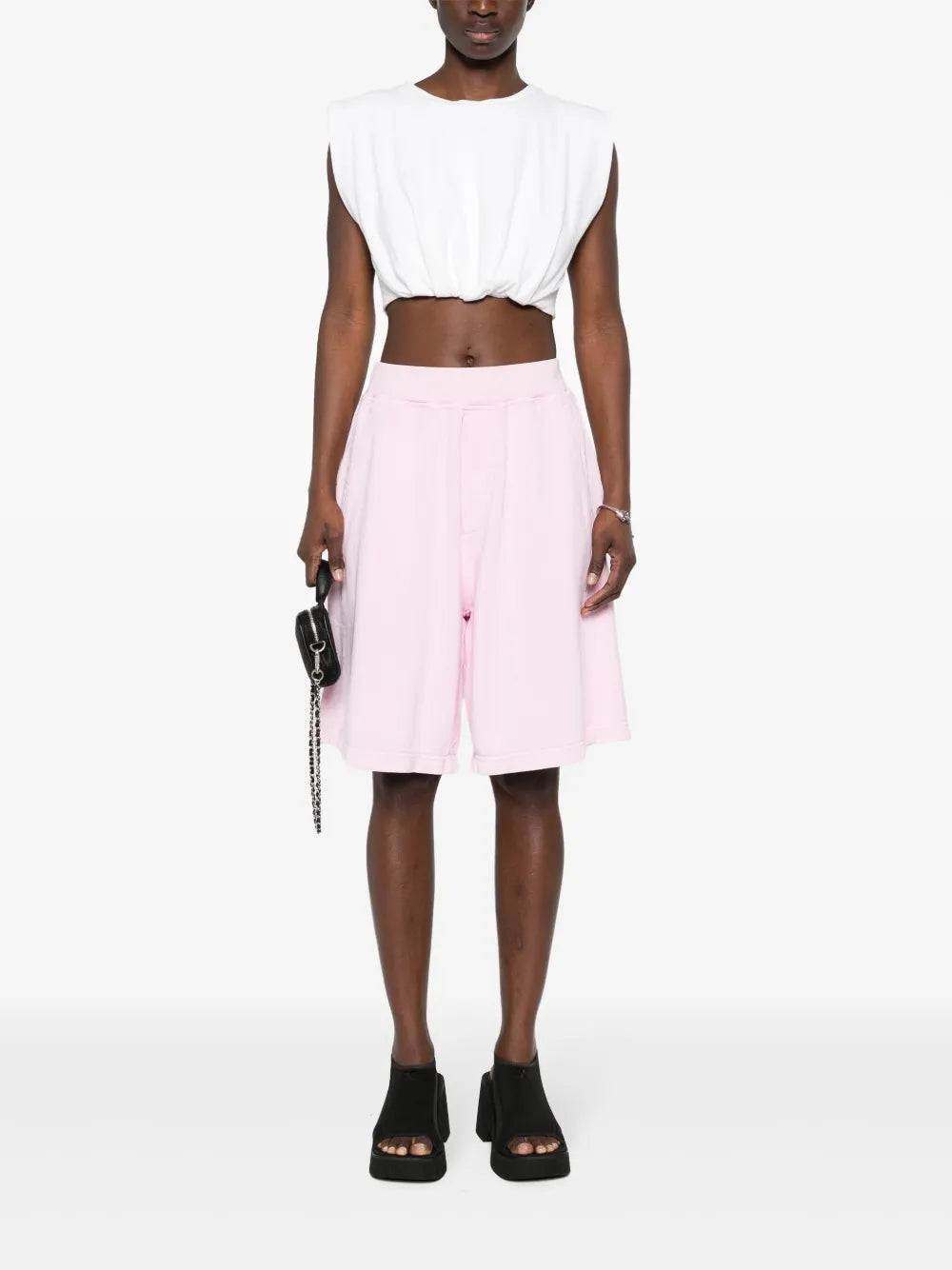 Rubberised-Logo Cotton Shorts